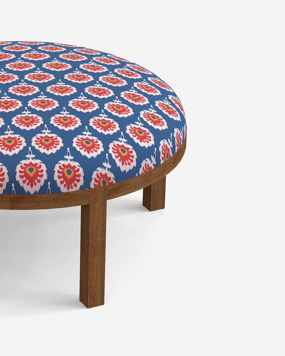 Chumbak Bohemian Ottoman - Blue Ikkat