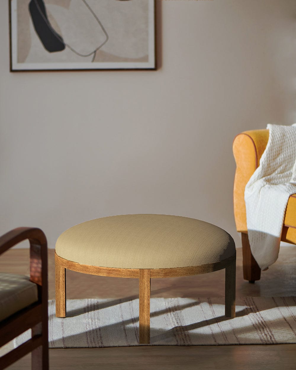 Chumbak Bohemian Ottoman - Beach Beige