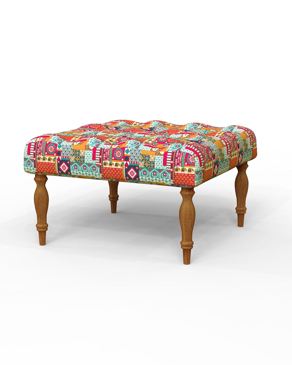 Chumbak English Ottoman - Floral Swirls