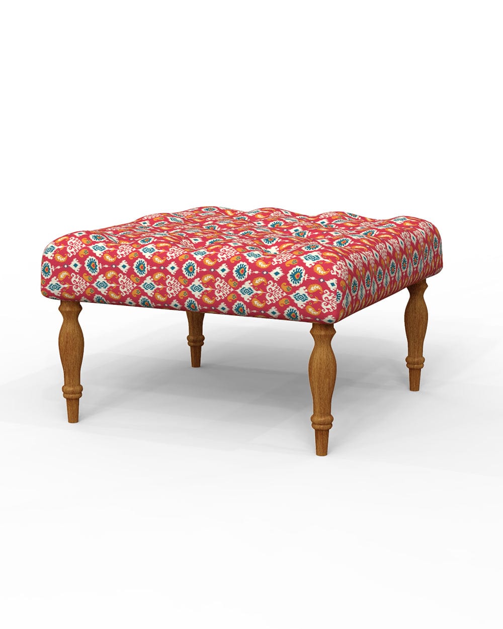 Chumbak English Ottoman - Red Ikkat