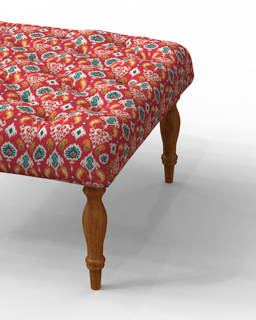 Chumbak English Ottoman - Red Ikkat