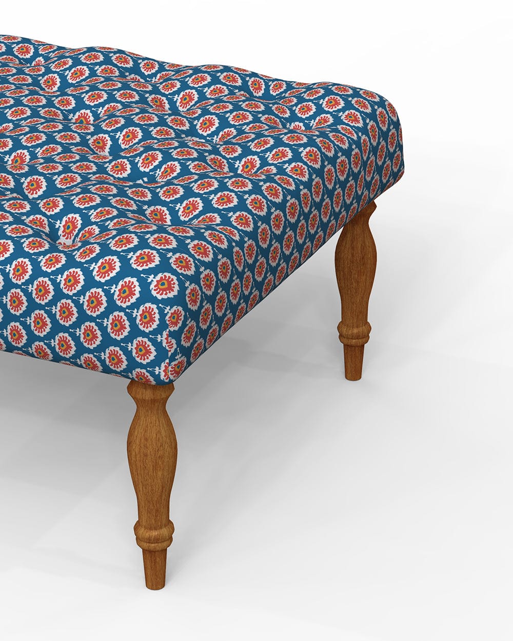 Chumbak English Ottoman - Blue Ikkat