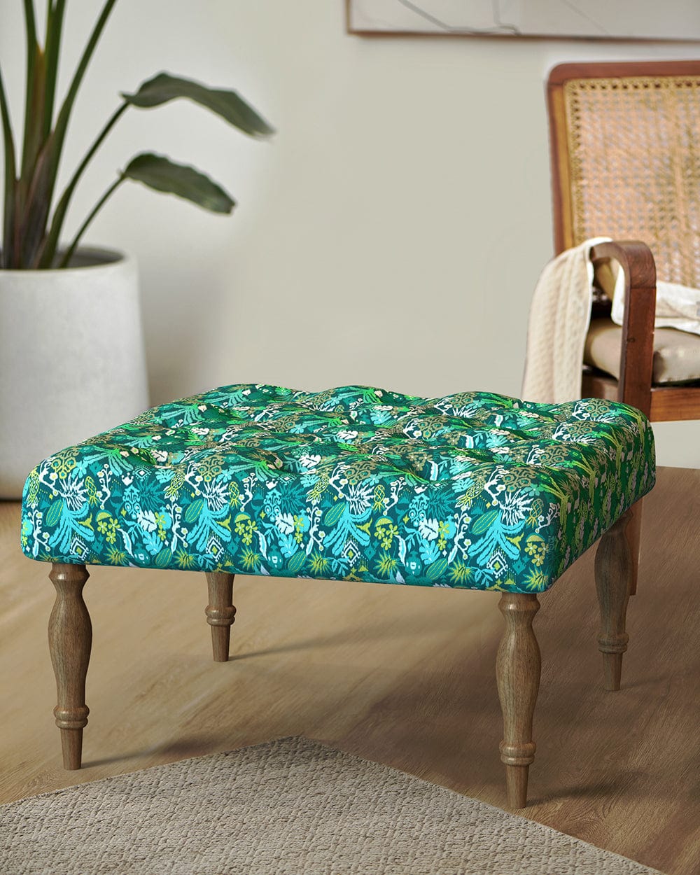 Chumbak English Ottoman - Tropical Ikkat