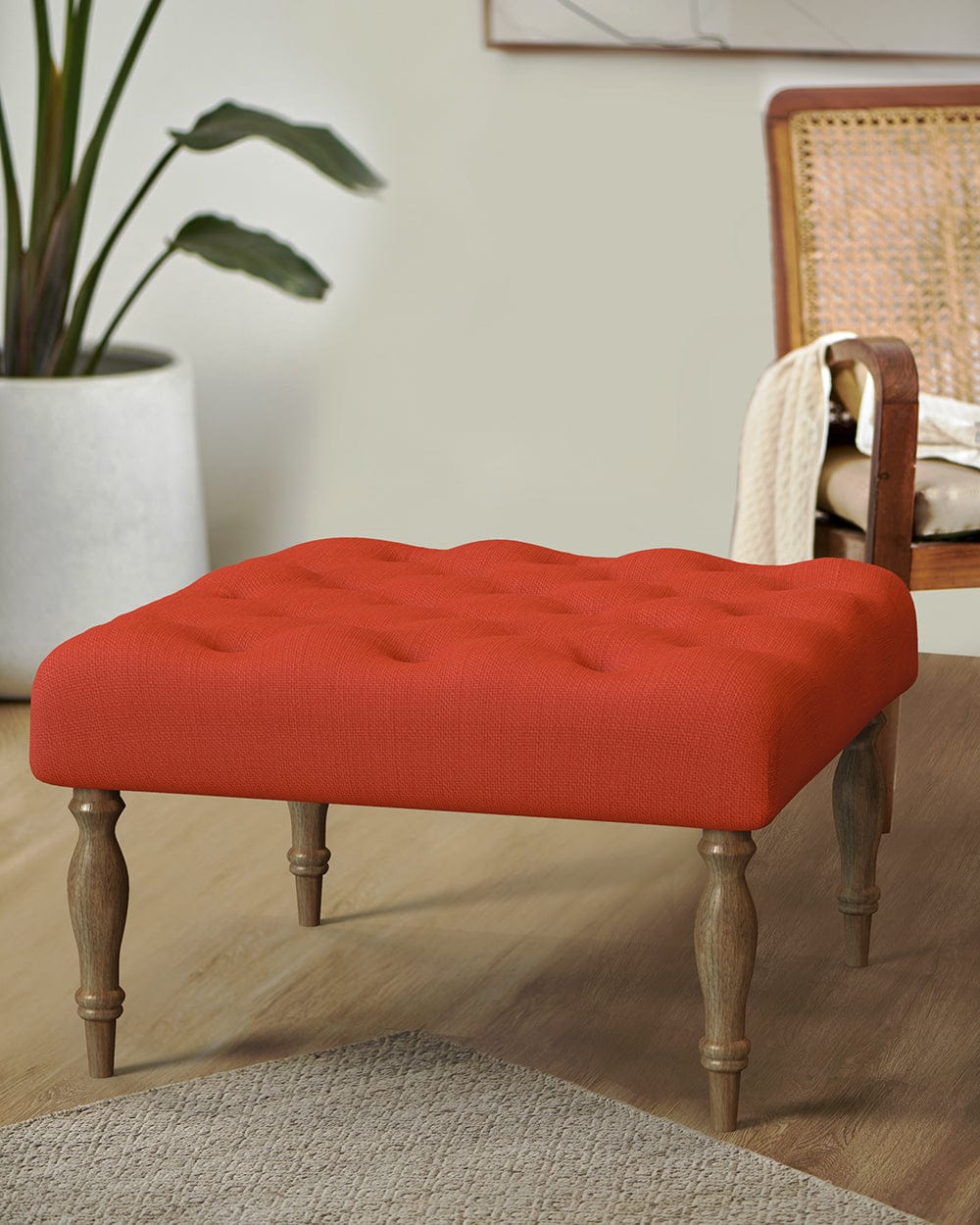 Chumbak English Ottoman - Carribean Coral