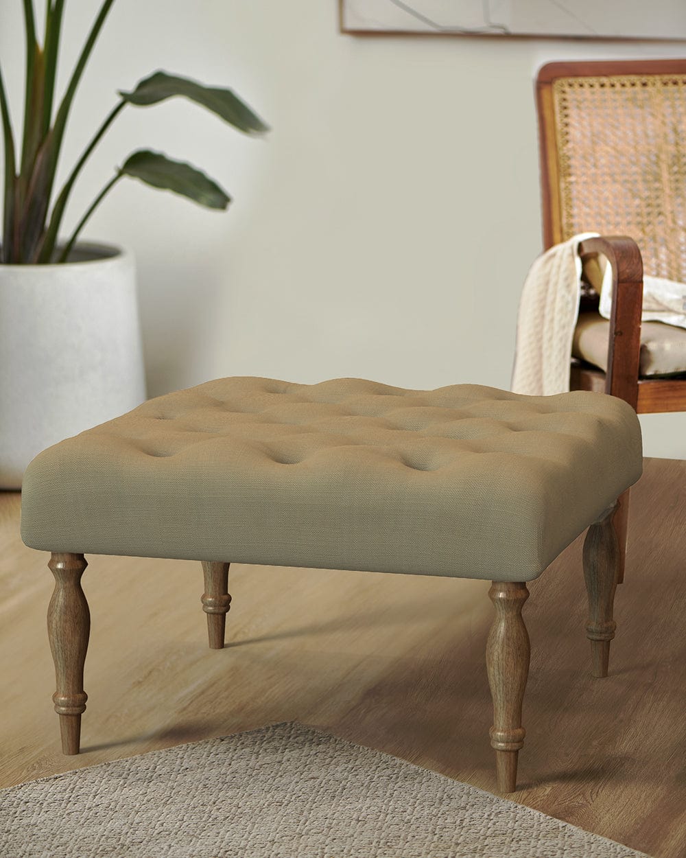 Chumbak English Ottoman - Beach Beige