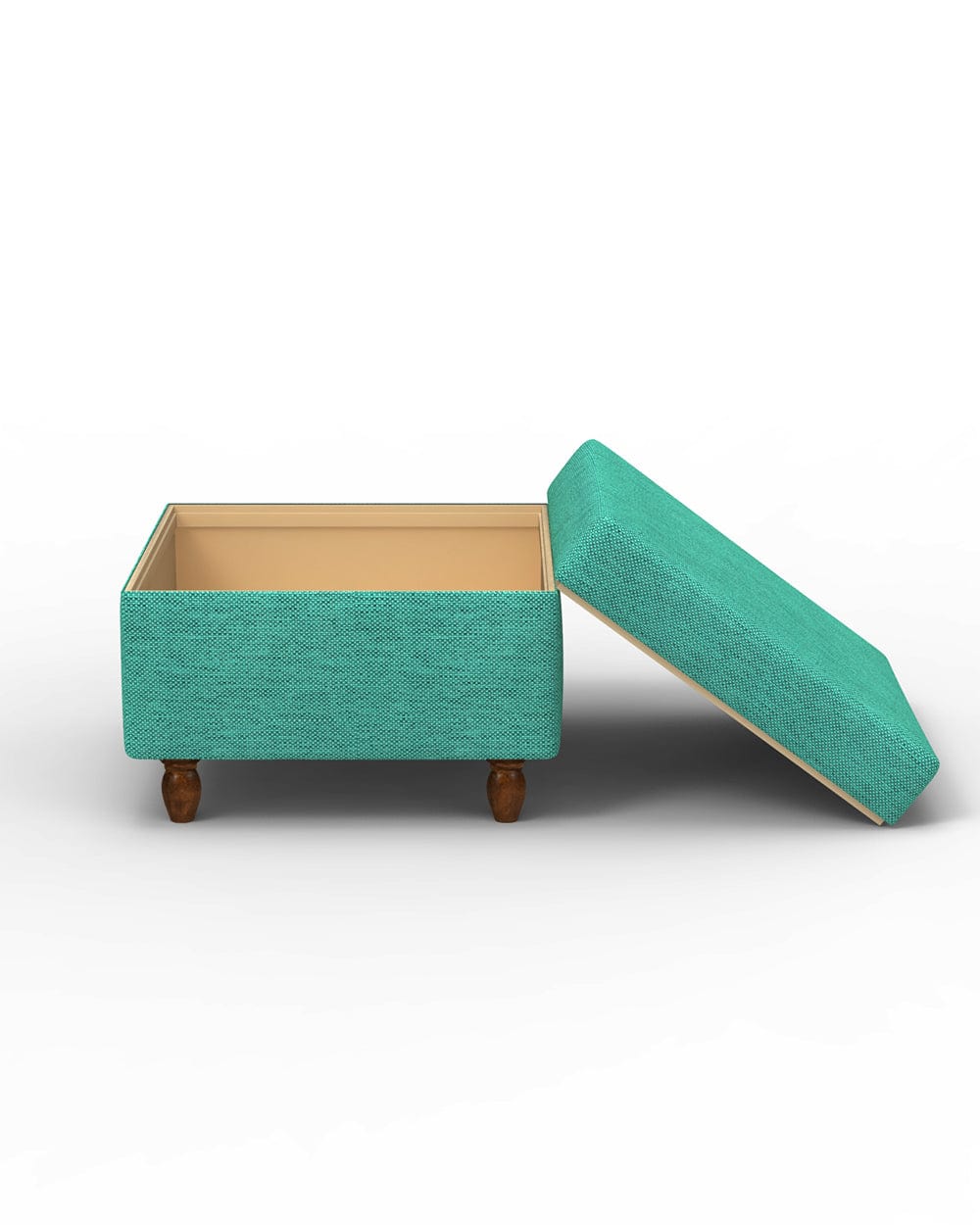Chumbak Modern Trunk Storage Ottoman - Maldivian Teal