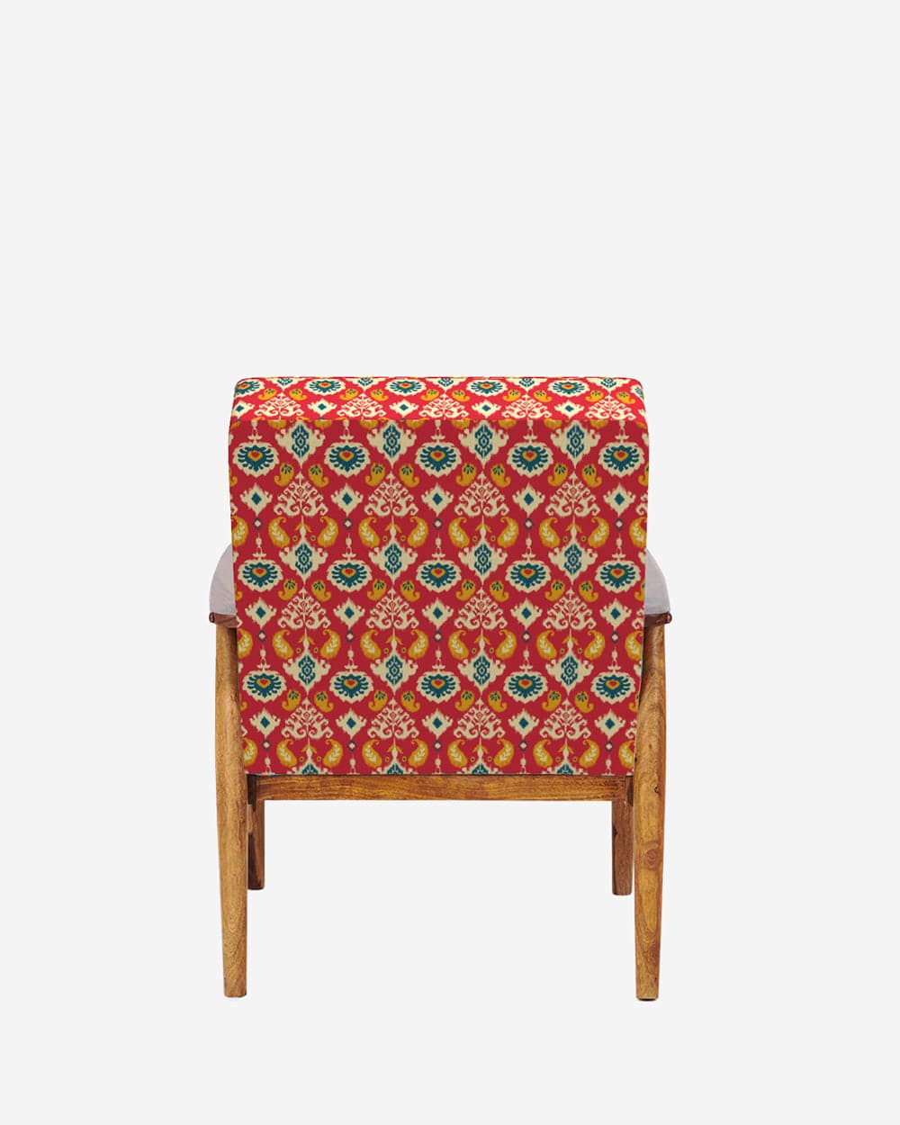 Chumbak Memsaab Arm Chair - Red Ikkat