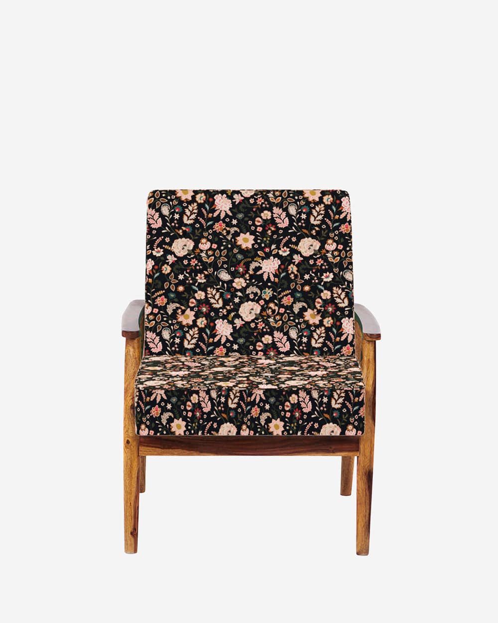 Chumbak Memsaab Arm Chair - Bohemian Paisleys Black