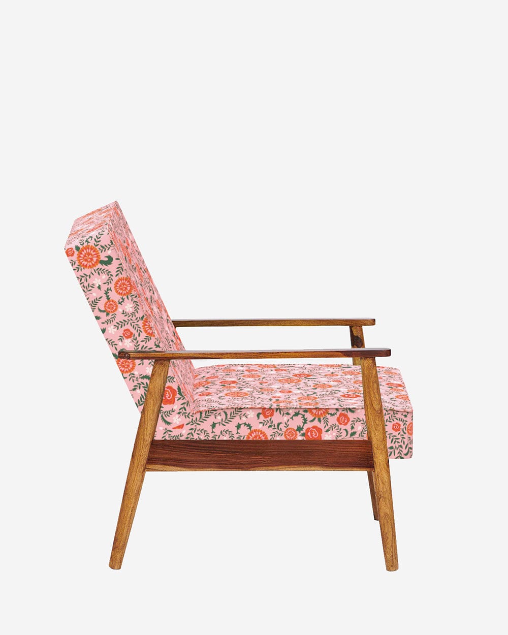 Chumbak Memsaab Arm Chair - Earthy Florals Peach