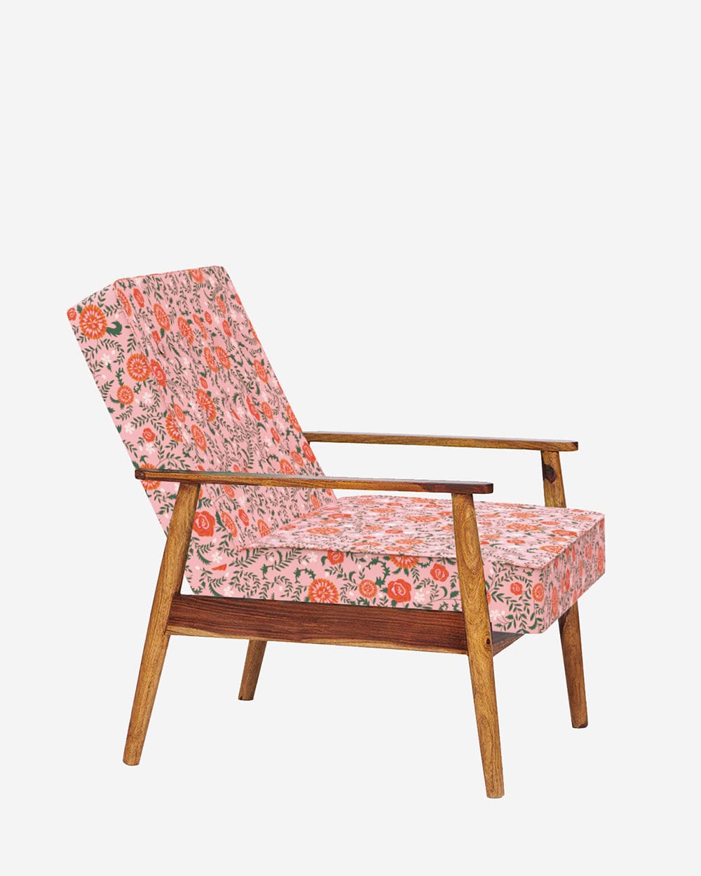 Chumbak Memsaab Arm Chair - Earthy Florals Peach