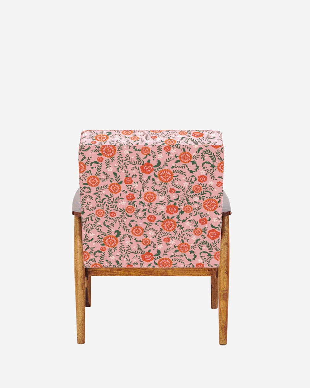 Chumbak Memsaab Arm Chair - Earthy Florals Peach
