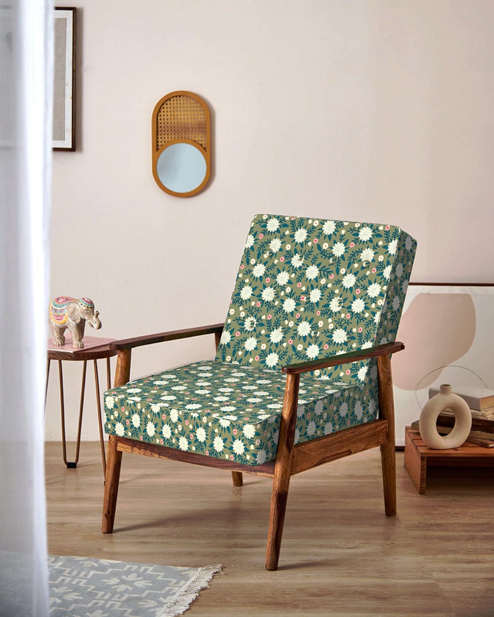 Chumbak Memsaab Arm Chair - Spring Marigold Green