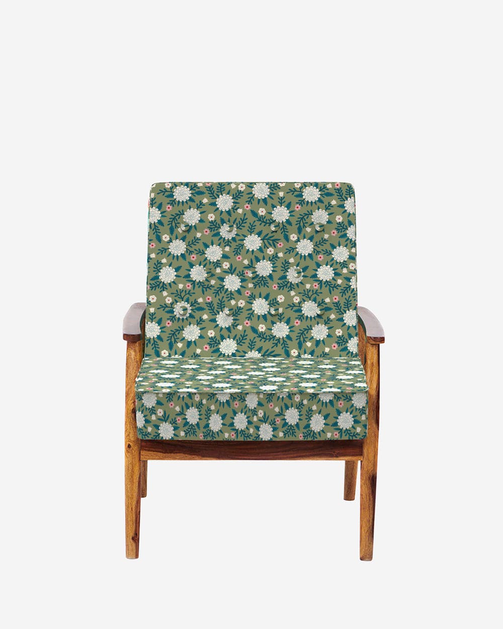 Chumbak Memsaab Arm Chair - Spring Marigold Green