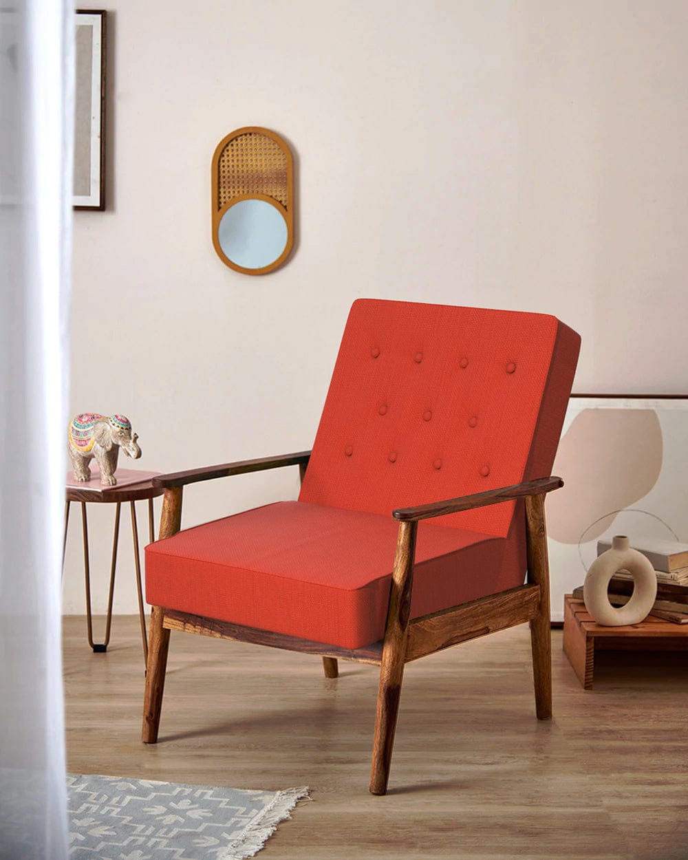 Chumbak Memsaab Arm Chair - Carribean Coral