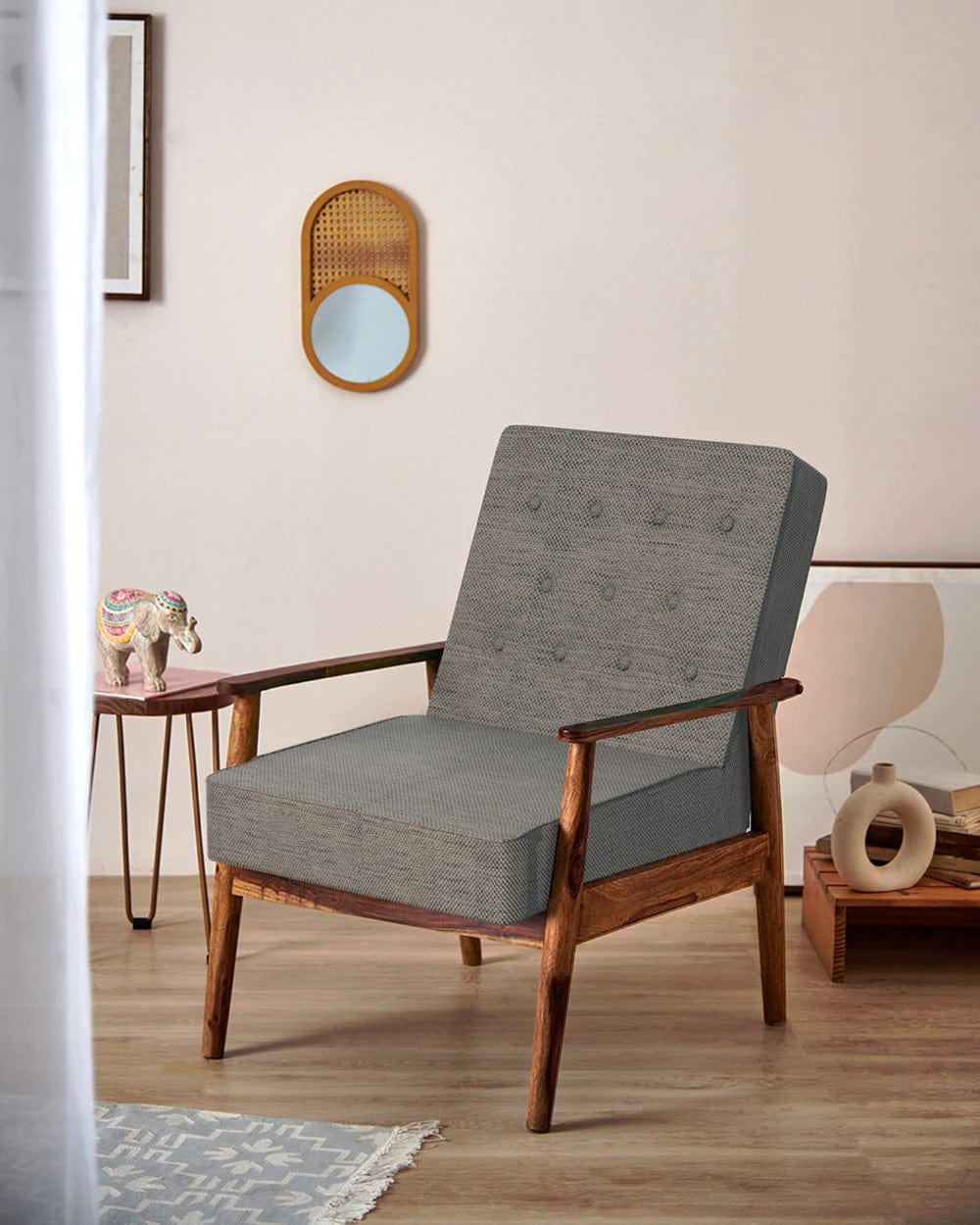 Chumbak Memsaab Arm Chair - Bangalore Grey