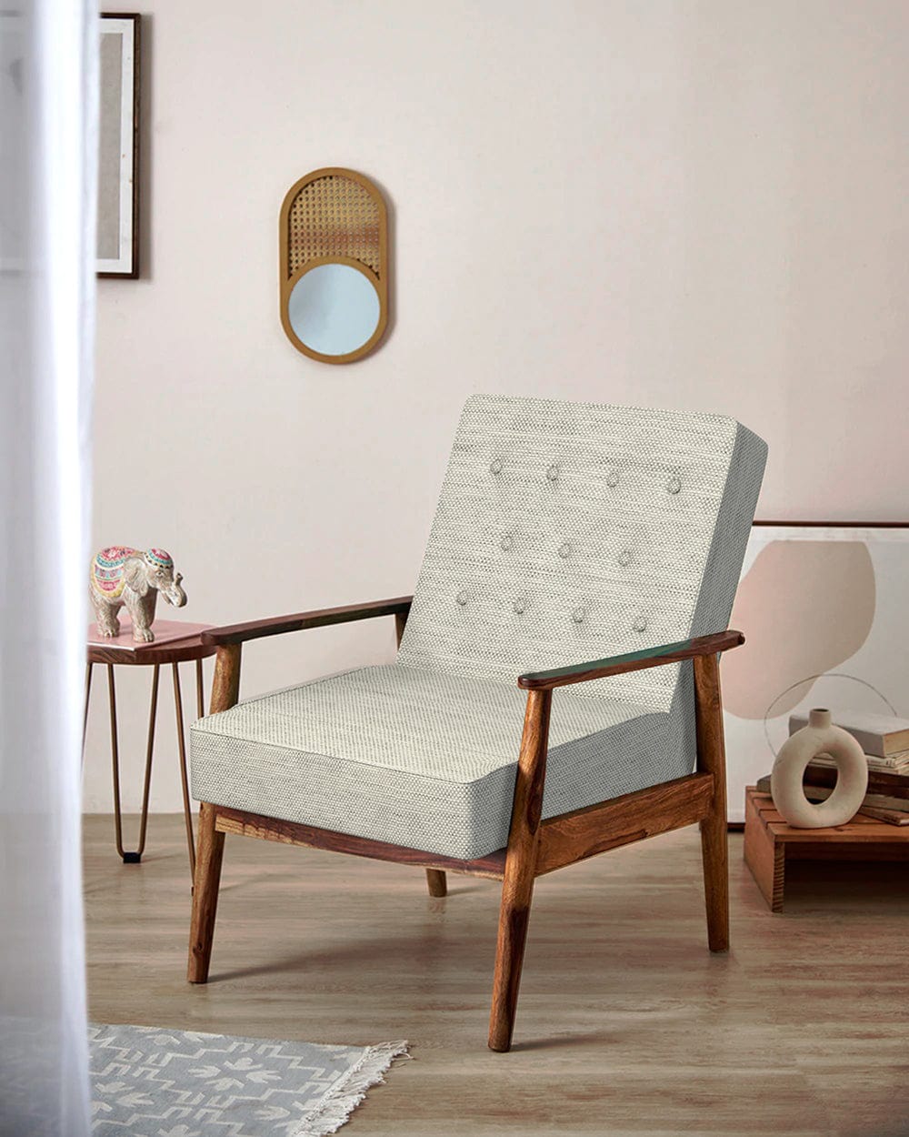 Chumbak Memsaab Arm Chair - Srilanka Ivory
