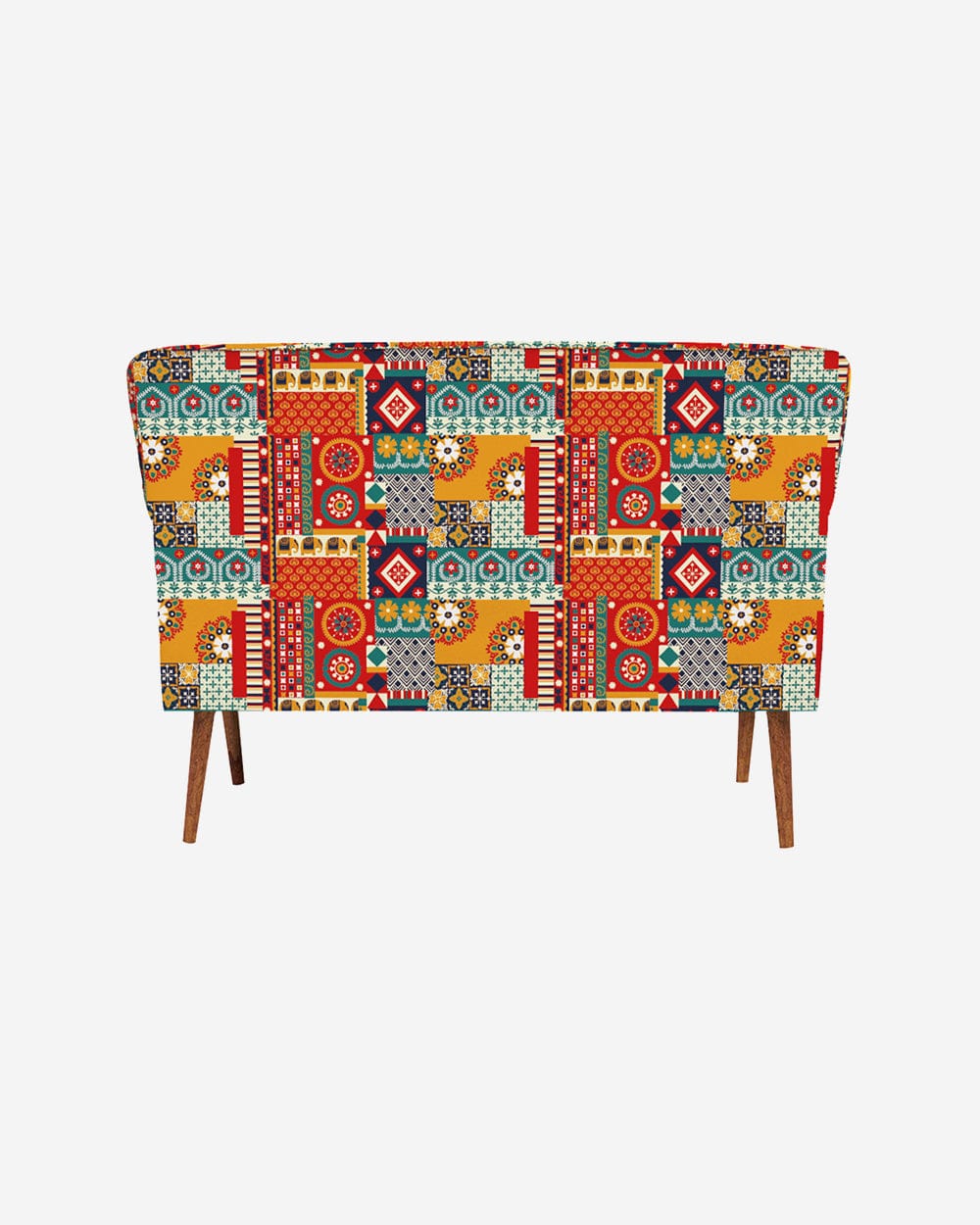 Chumbak Jodhpur Love Seat - Floral Swirls Red
