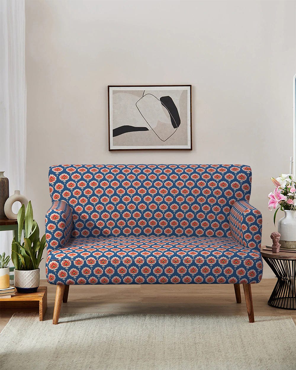 Chumbak Jodhpur Love Seat - Blue Ikkat