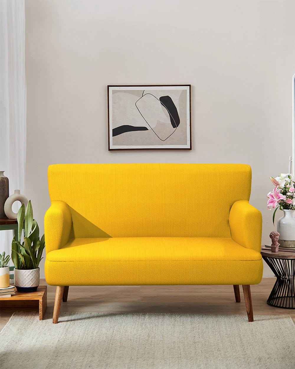 Chumbak Jodhpur Love Seat - Sahara Mustard