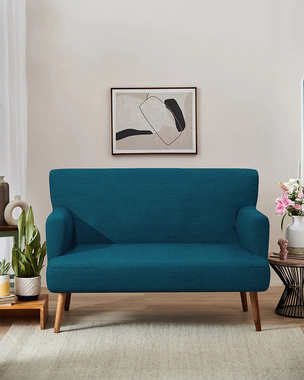 Chumbak Jodhpur Love Seat - Mediterranian Blue