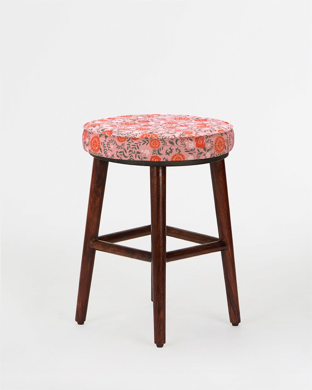 Chumbak English Cafe Stool - Earthy Florals Peach