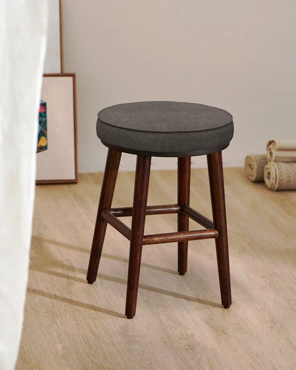 Chumbak English Cafe Stool - Brown Coal