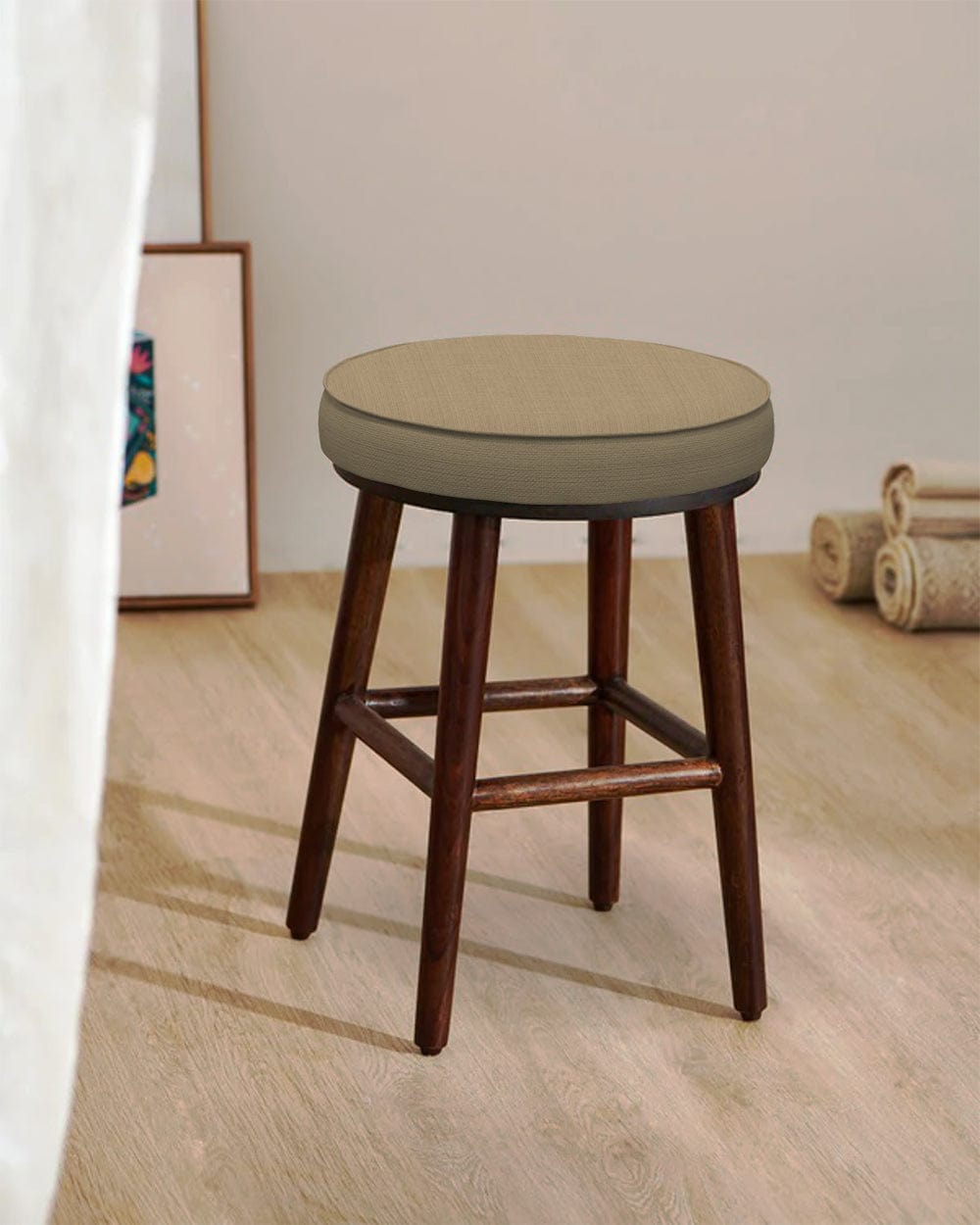 Chumbak English Cafe Stool - Beach Beige