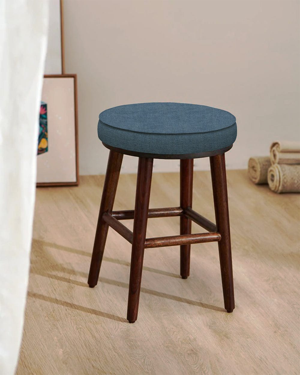 Chumbak English Cafe Stool - Sailor Blue