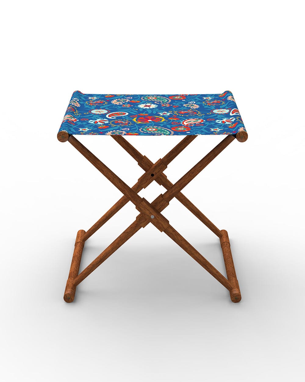 Chumbak Bistro Folding Bench - India Paisleys Blue