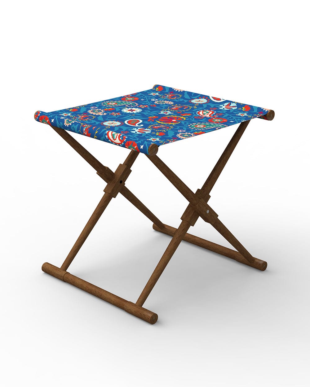 Chumbak Bistro Folding Bench - India Paisleys Blue
