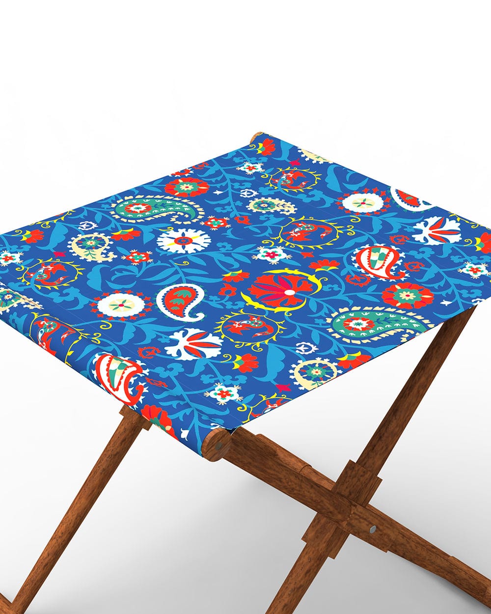 Chumbak Bistro Folding Bench - India Paisleys Blue