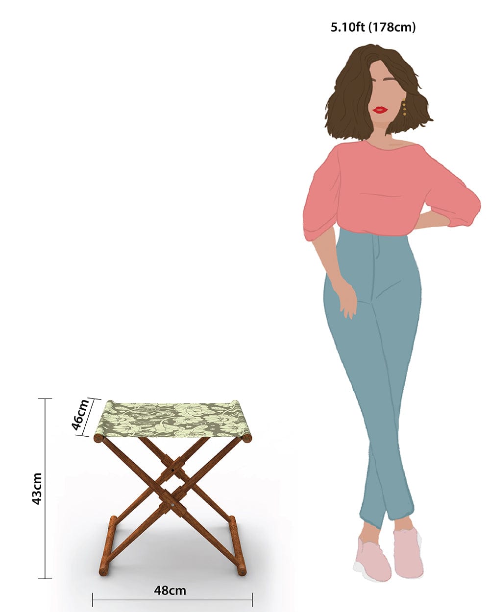 Chumbak Bistro Folding Bench - Grey's Garden