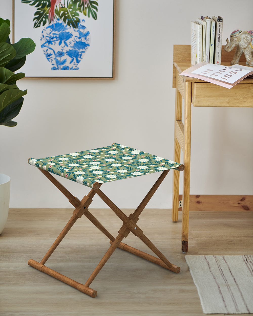 Chumbak Bistro Folding Bench - Spring Marigold Green