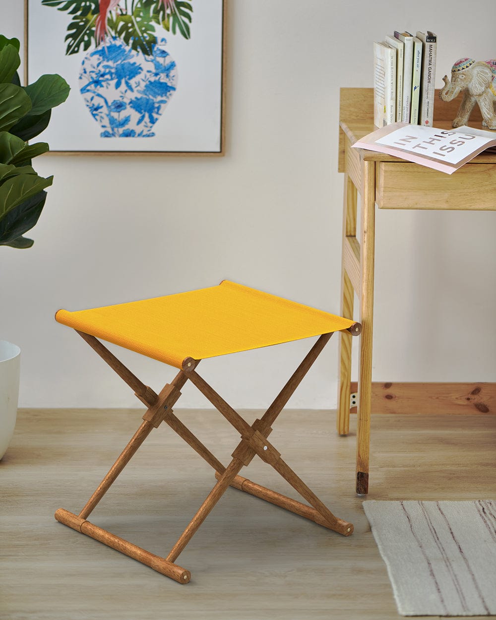 Chumbak Bistro Folding Bench - Sahara Mustard