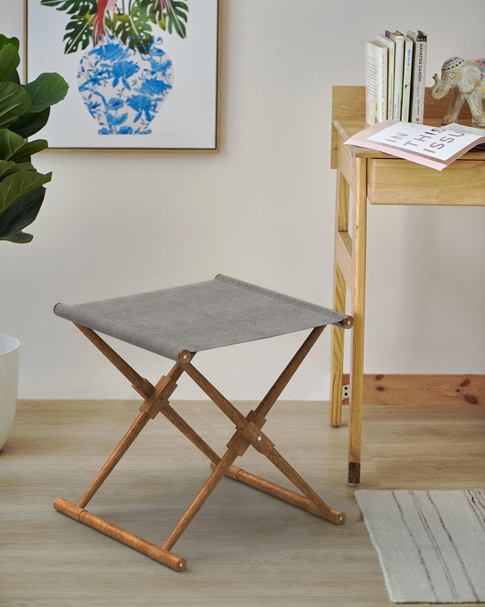 Chumbak Bistro Folding Bench - Bangalore Grey