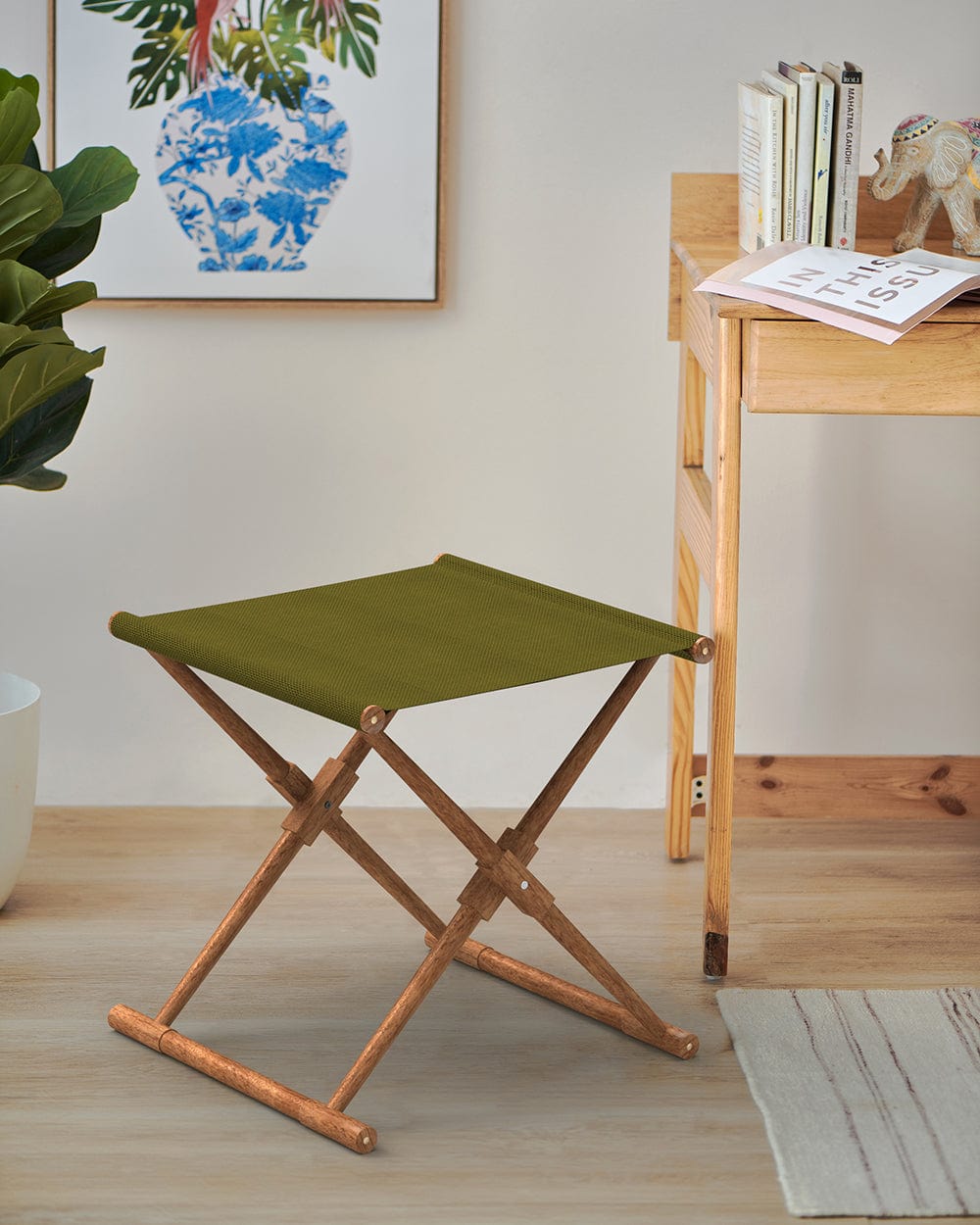 Chumbak Bistro Folding Bench - Savanna Green
