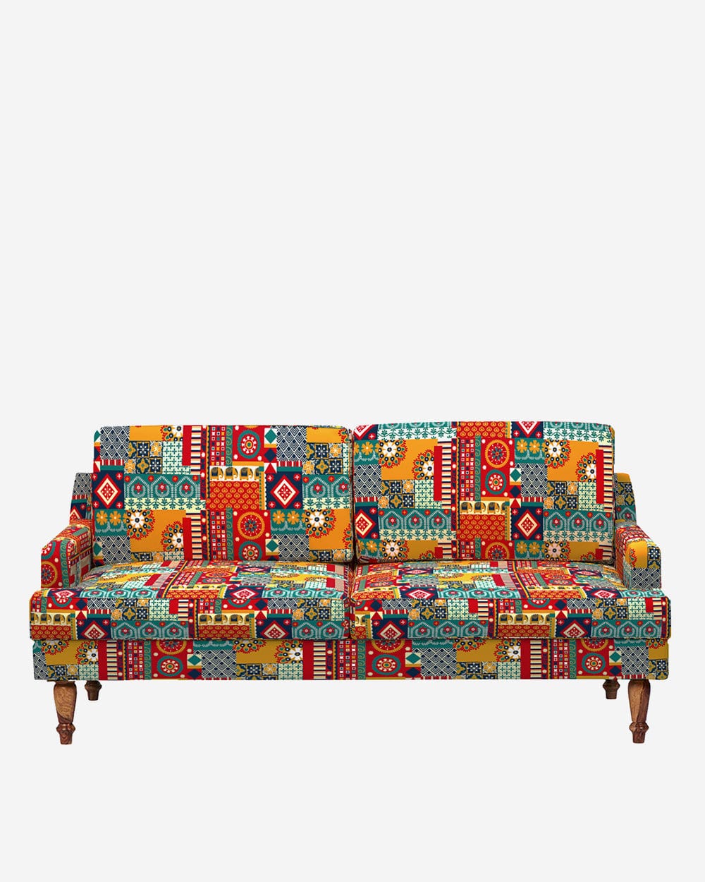 Chumbak Nawab Couch - Floral Swirls Red