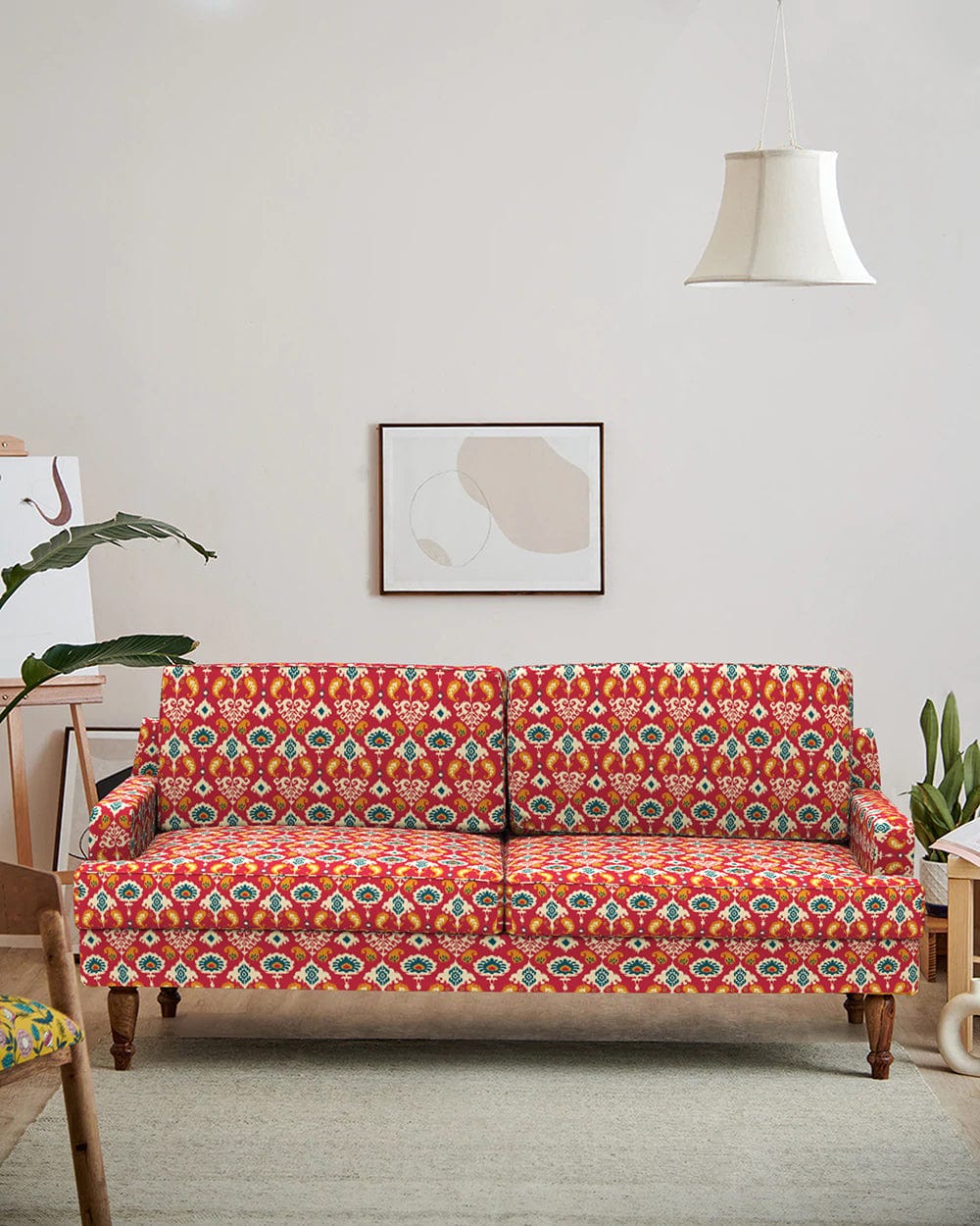 Chumbak Nawab Couch - Red Ikkat