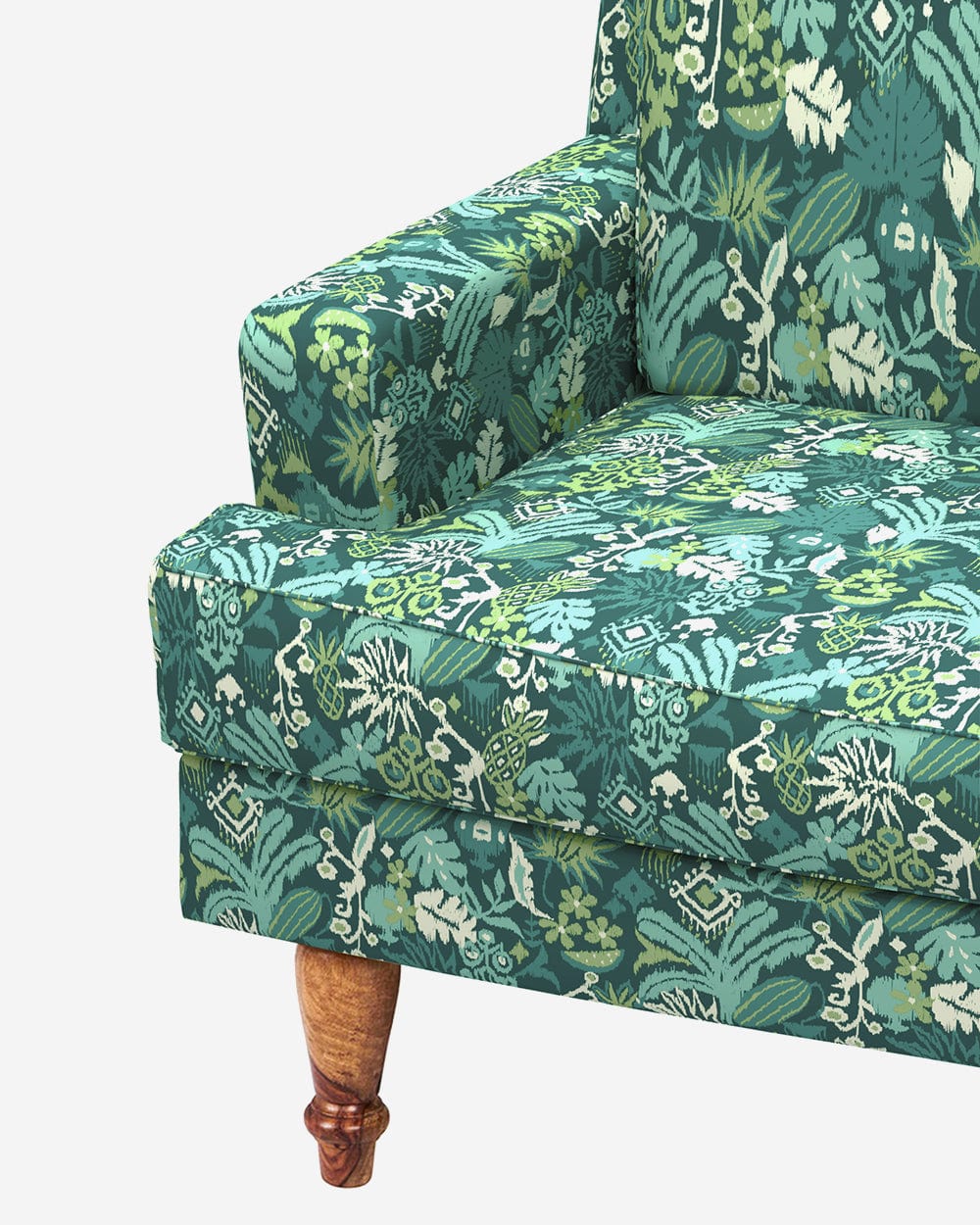 Chumbak Nawab Couch - Tropical Ikkat Green