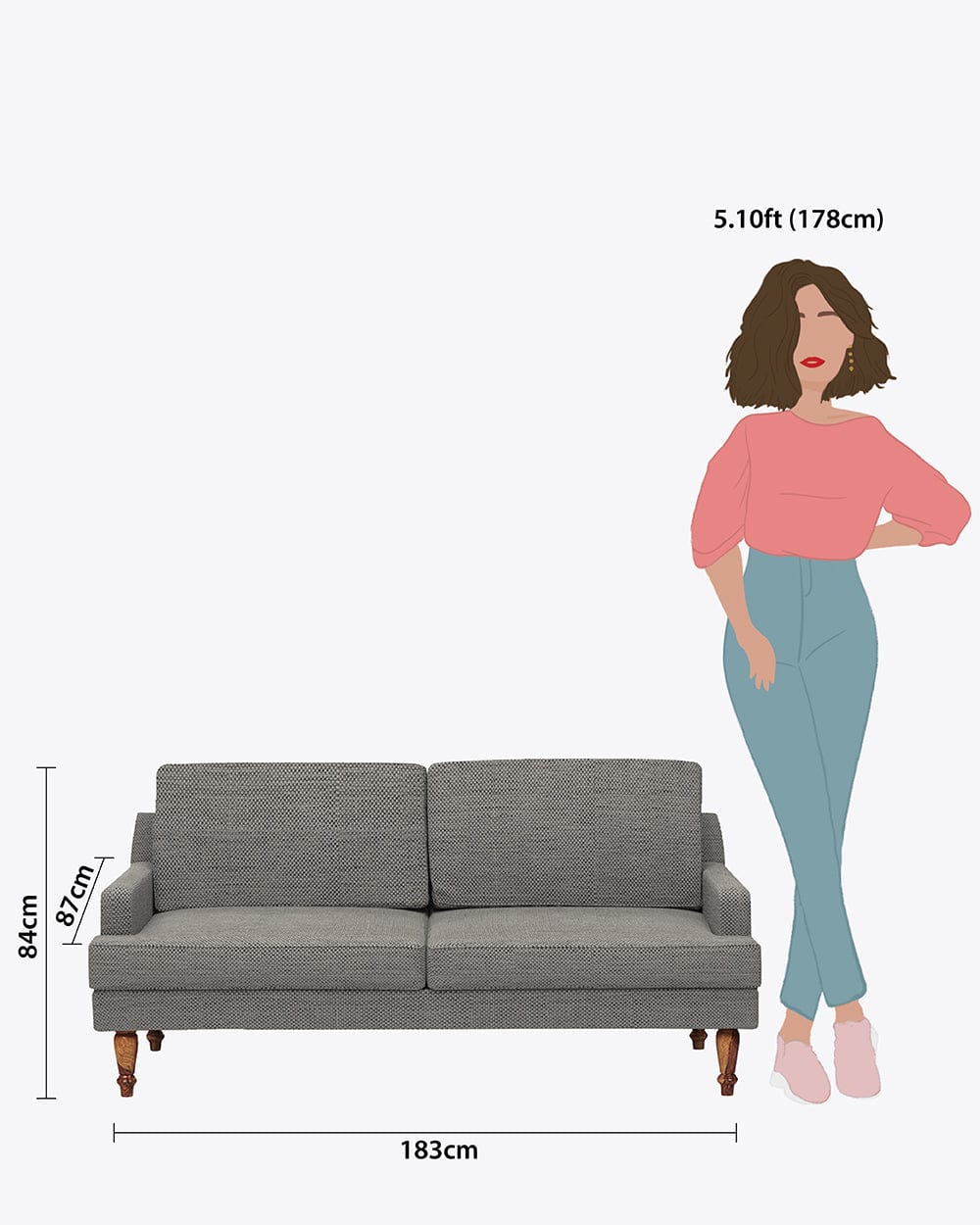 Chumbak Nawab Couch - Bangalore Grey