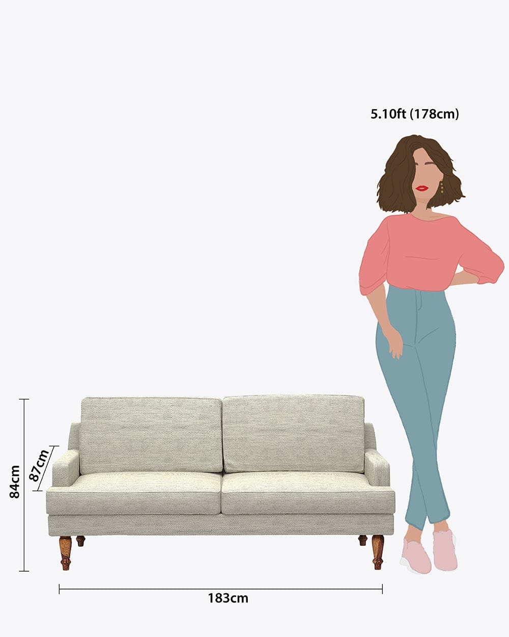 Chumbak Nawab Couch - Srilanka Ivory