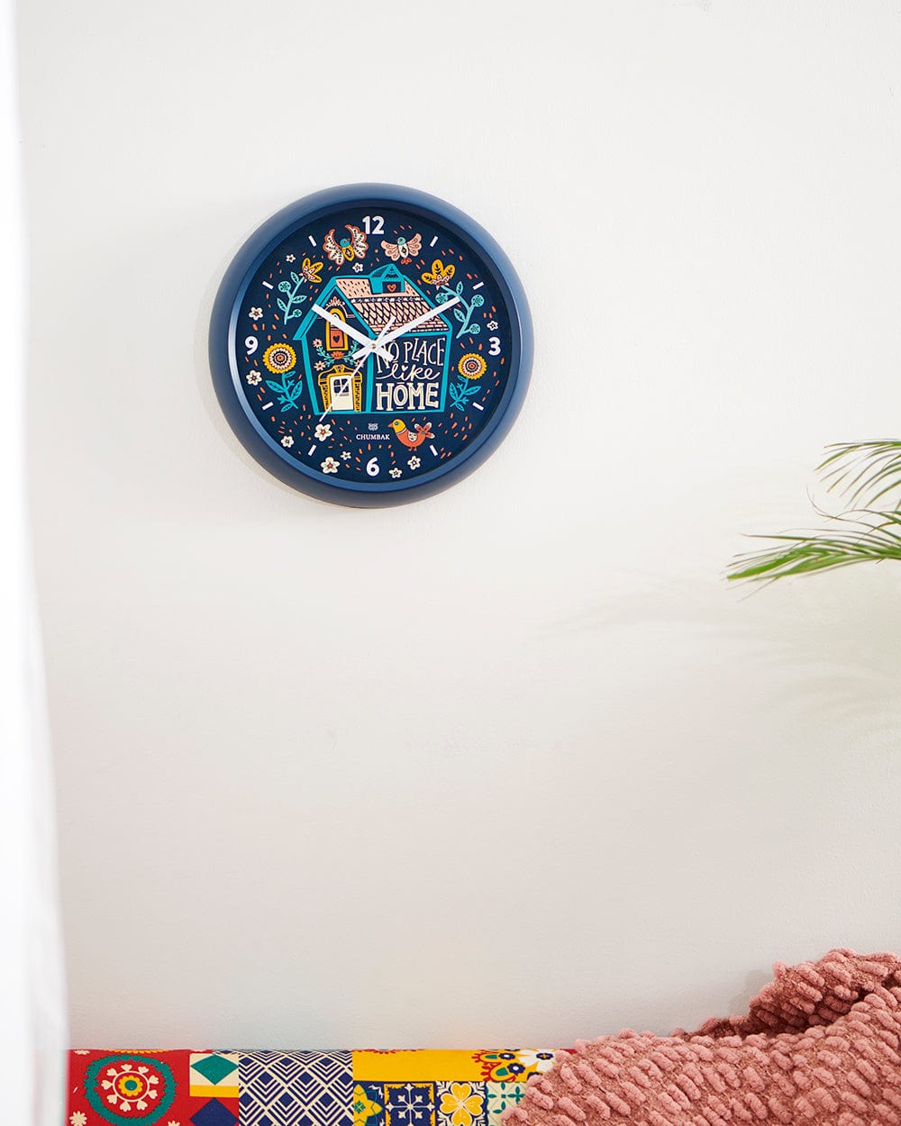 Chumbak Chumbak No Place Like Home Wall Clock - Navy Blue rim