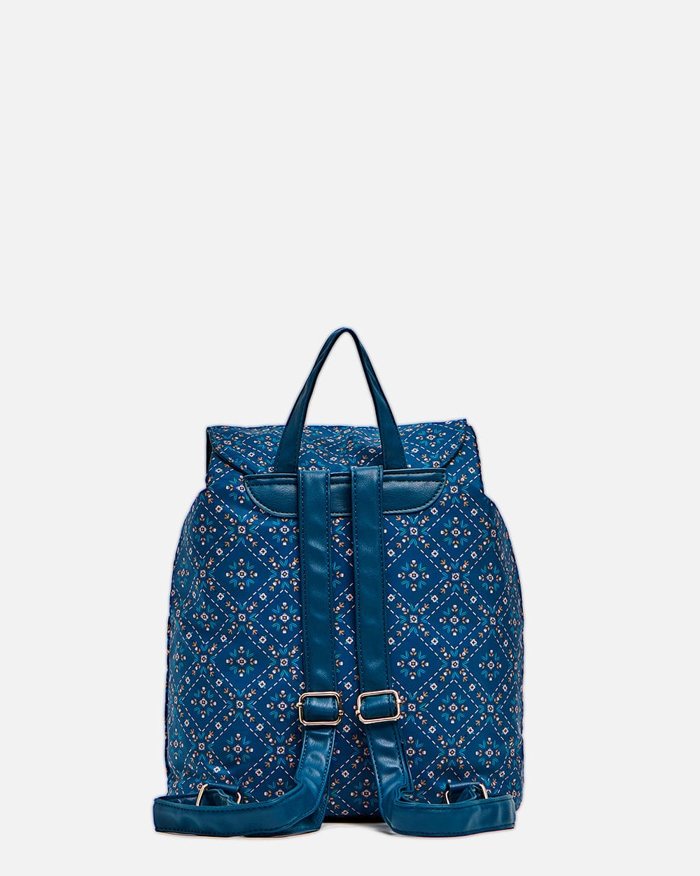 Chumbak Geometric Flora Backpack - Navy Blue