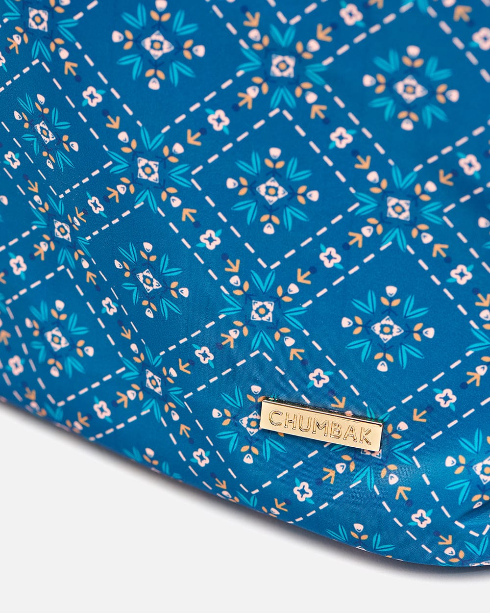Chumbak Geometric Flora Backpack - Navy Blue