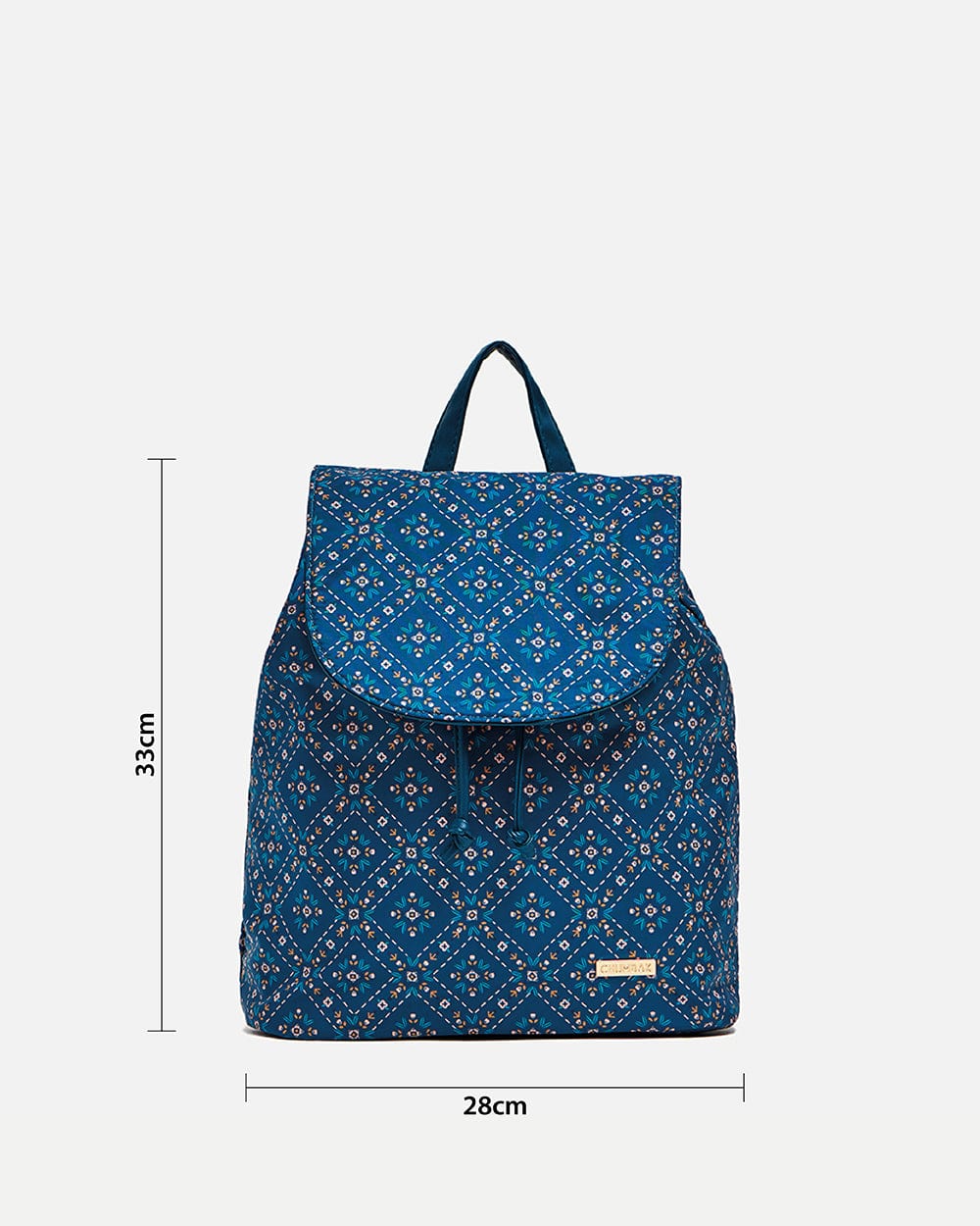Chumbak Geometric Flora Backpack - Navy Blue
