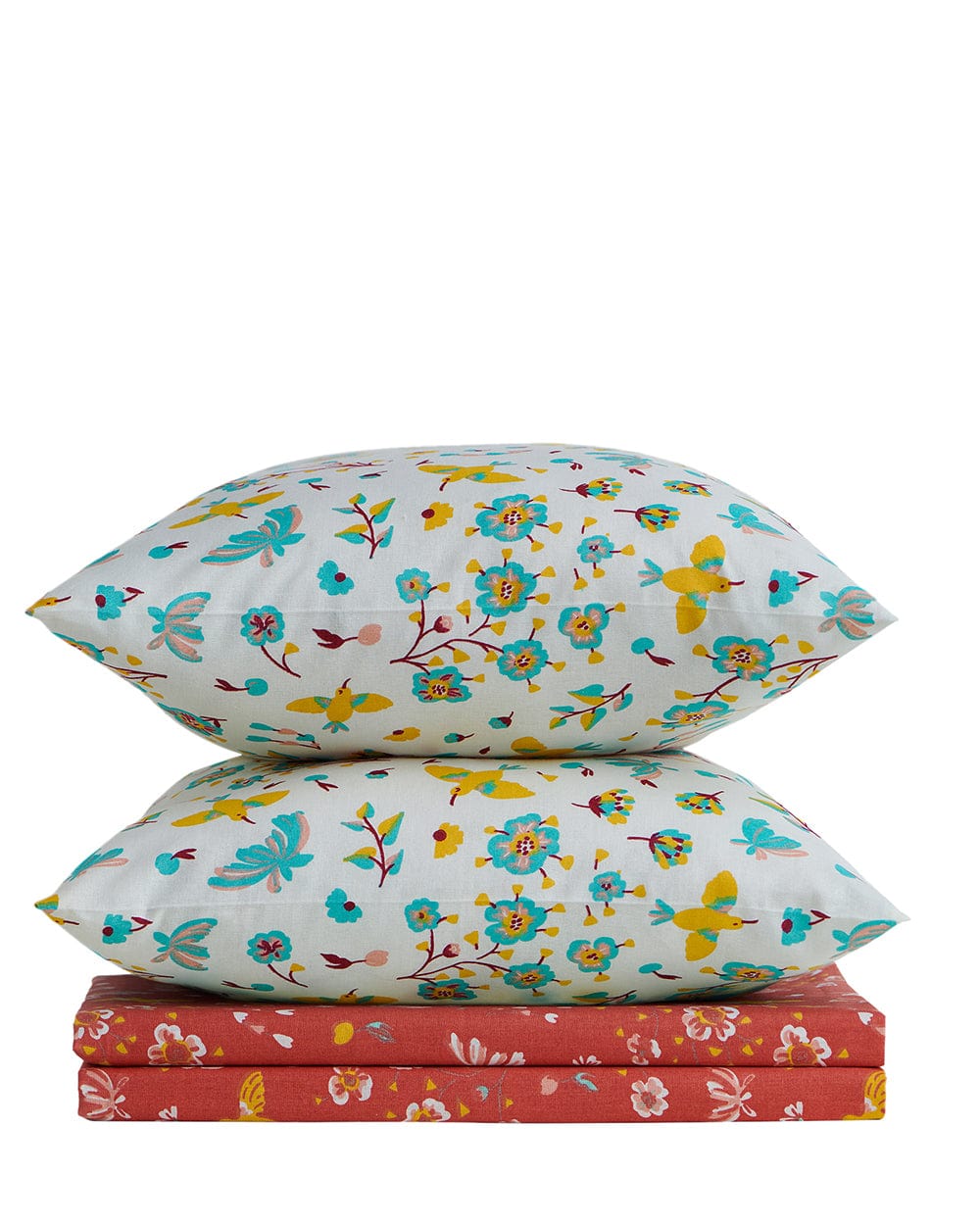 Chumbak TEAL by Chumbak Arizona Hummingbird Bedsheet-Queen size, 136TC