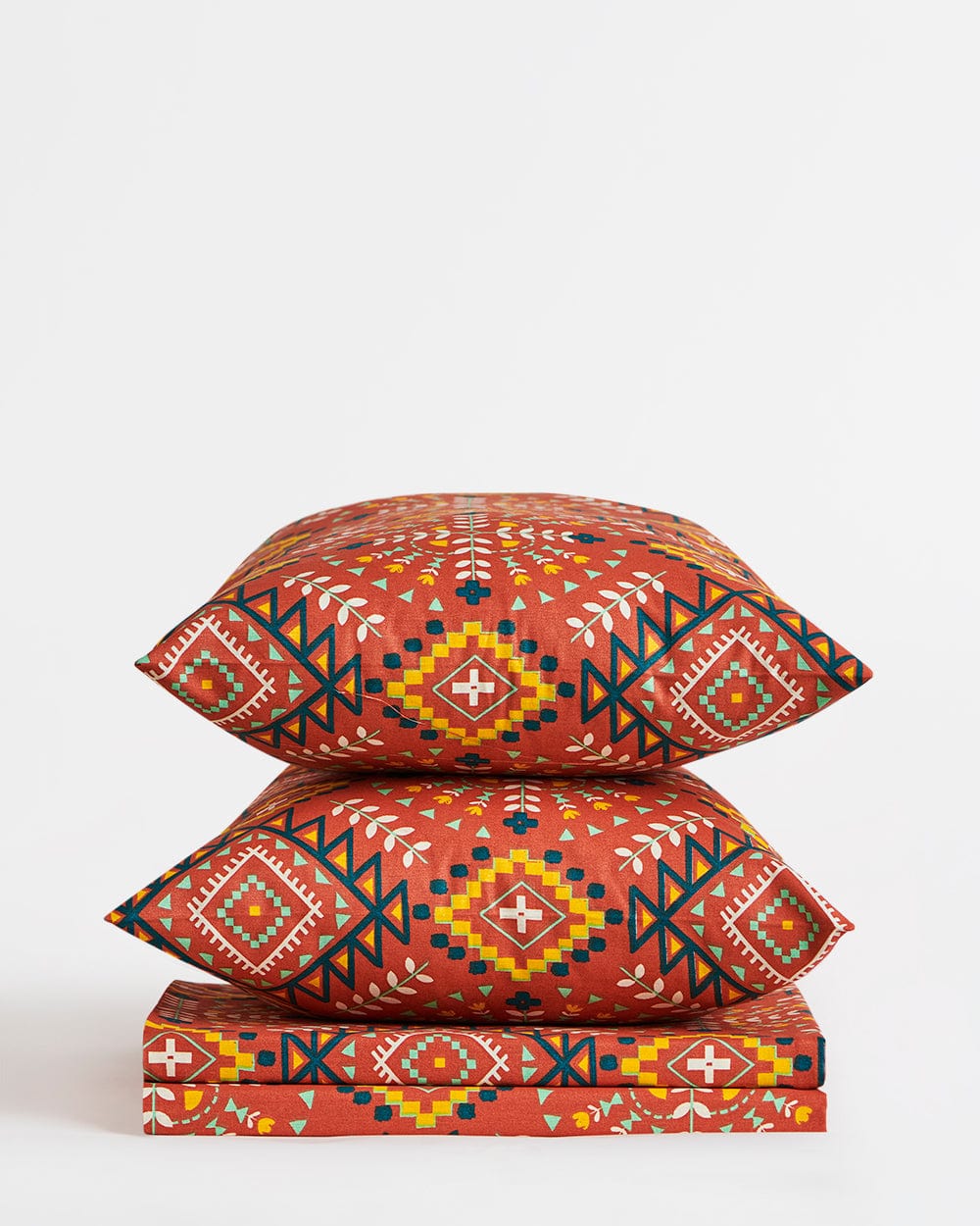Chumbak TEAL by Chumbak Mexico Aztec Bedsheet-Queen size, 136TC
