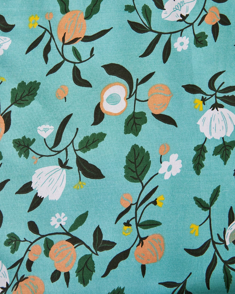 Chumbak TEAL by Chumbak Mexico Peachy Floral Bedsheet-Queen size, 136TC