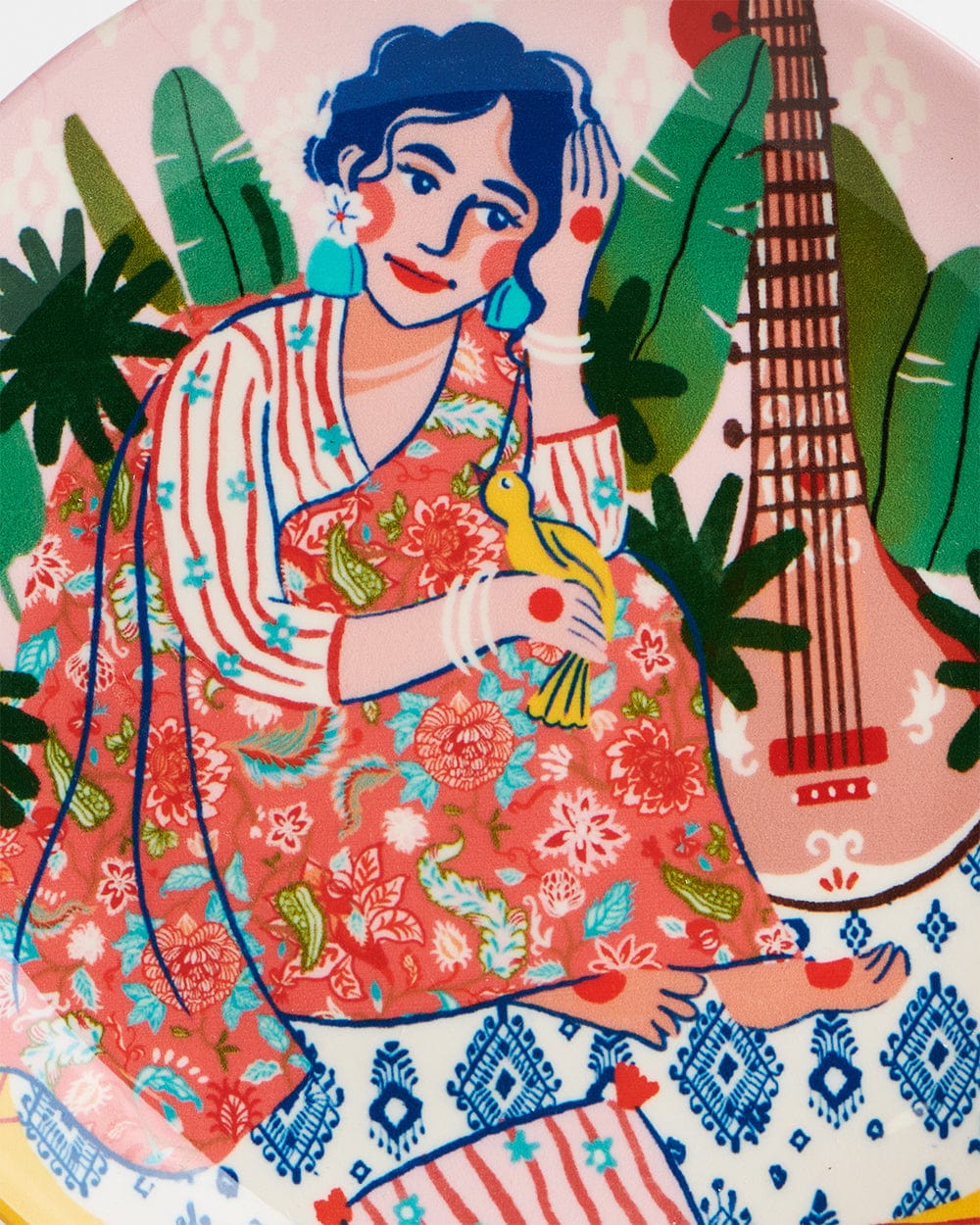 Chumbak Sitarist Palampore Wall Plate