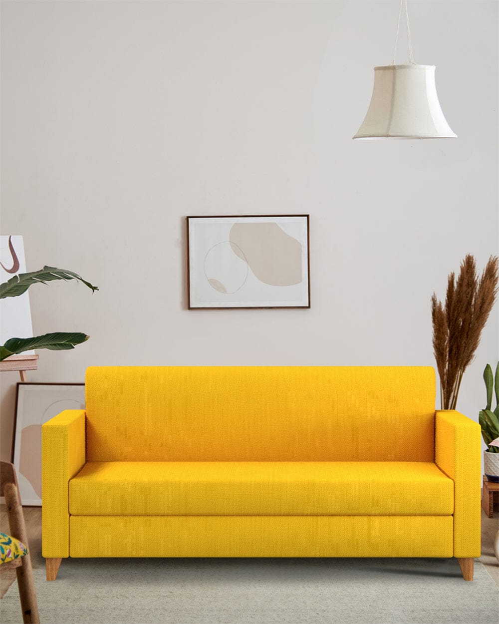 Chumbak Modern Couch-Sahara Mustard